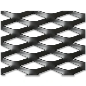 Hot Rolled Steel Expanded Metal Mesh 1.4 mm Thickness 1.22 m Width 6 m Length, Black