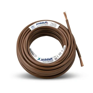 Stranded Copper Electric Wire CU/PVC 4mm2, 450/750V, Brown | Jeddah Cables Company