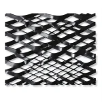 Hot Rolled Steel Expanded Metal Mesh 1.4 mm Thickness 1.22 m Width 6 m Length, Black