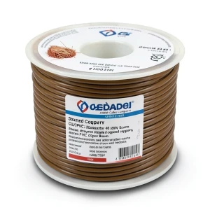 سلك نحاس مجدول CU/PVC مساحة 50 sq mm، 450/750 فولت، بني اللون | شركة كابلات جدة