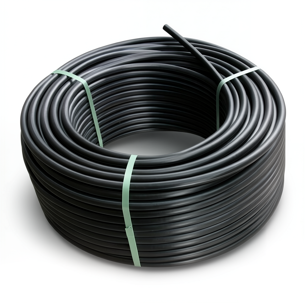 لفة أنابيب HDPE ضغط 9.9 بار PE 100 قطر خارجي 32 مم SDR 13.6 لون أسود
