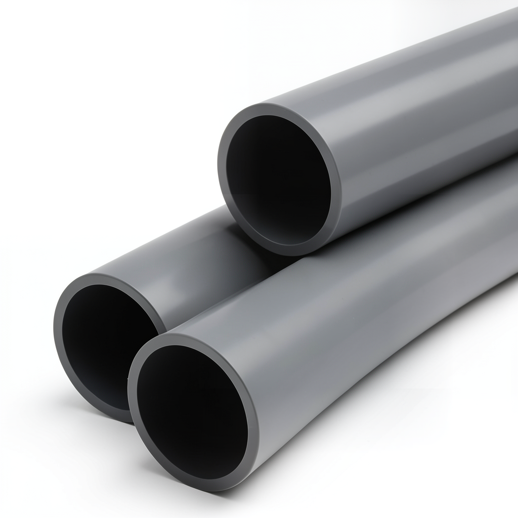 UPVC Plastic Pipe PN 6 Bar Size 3 inch Thickness 3.4 mm Dark Gray Color