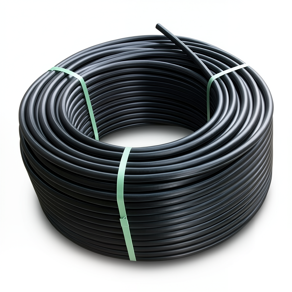 لفة أنابيب HDPE ضغط اسمي 15.6 بار PE 100 قطر خارجي 50 مم SDR 9 لون أسود