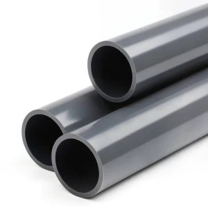 أنابيب بلاستيك UPVC ضغط 6 بار مقاس 8 إنش سمك 6.1 مم لون رمادي غامق