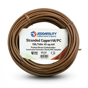 سلك نحاس مجدول CU/PVC مساحة مقطع 150 sq mm، 450/750 فولت، لون بني | شركة كابلات جدة