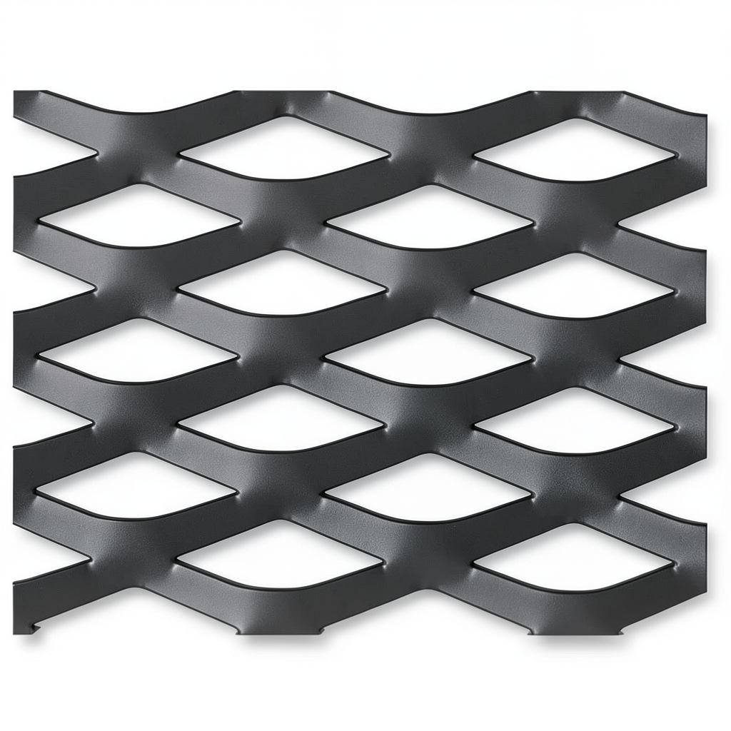 Hot Rolled Black Steel Expanded Metal Mesh Thickness 1.8 mm Width 1.22 m Length 1 m