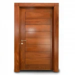 Groove Line Design Teak Veneer Interior Door