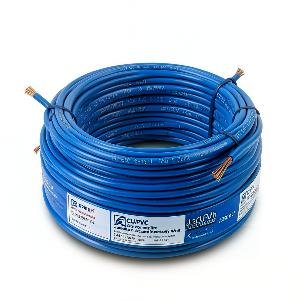 سلك نحاس مجدول CU/PVC مقاس 185 ملم، 450/750 فولت، أزرق | شركة كابلات جدة