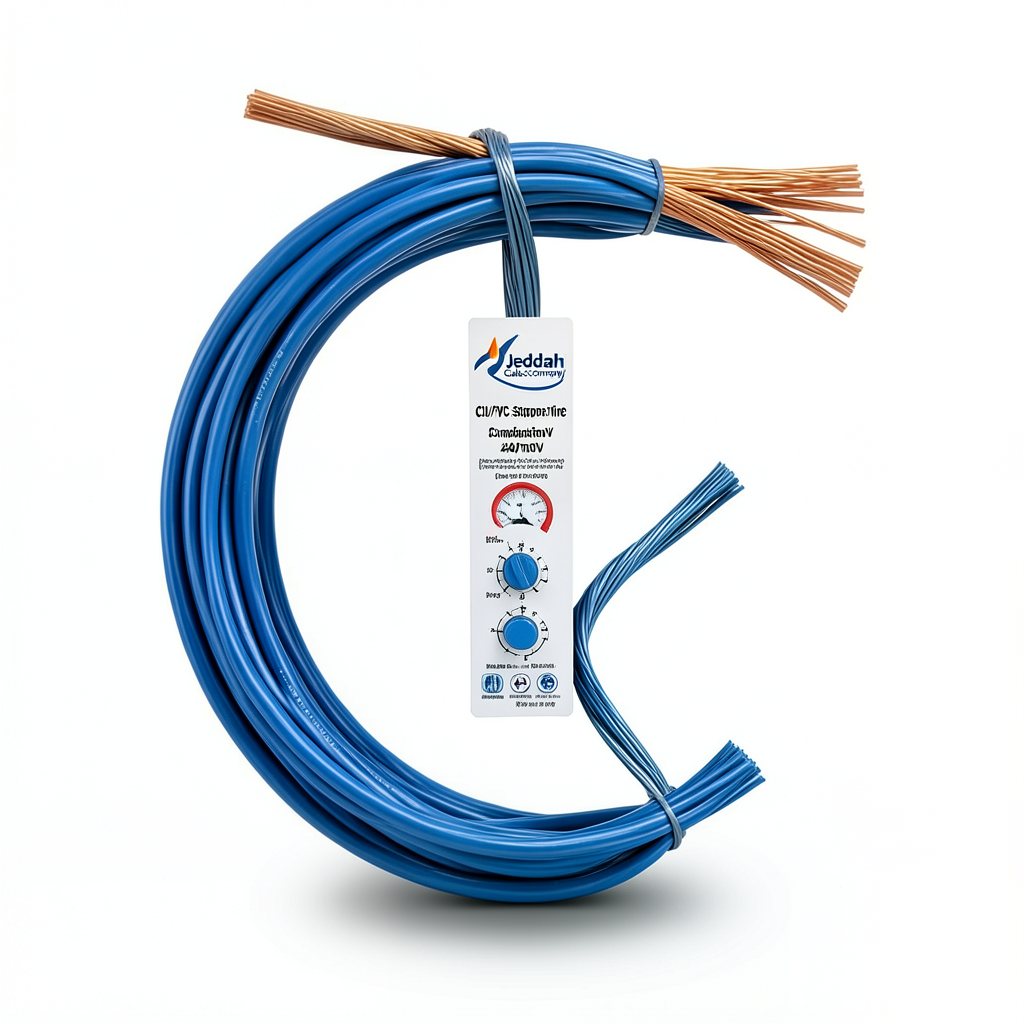CU/PVC Stranded Copper Wire 240mm2 Conductor, 450/750V, Blue | Jeddah Cables Company