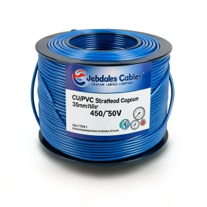 سلك نحاس مجدول CU/PVC مقاس 35mm، 450/750 فولت، لون أزرق | شركة كابلات جدة