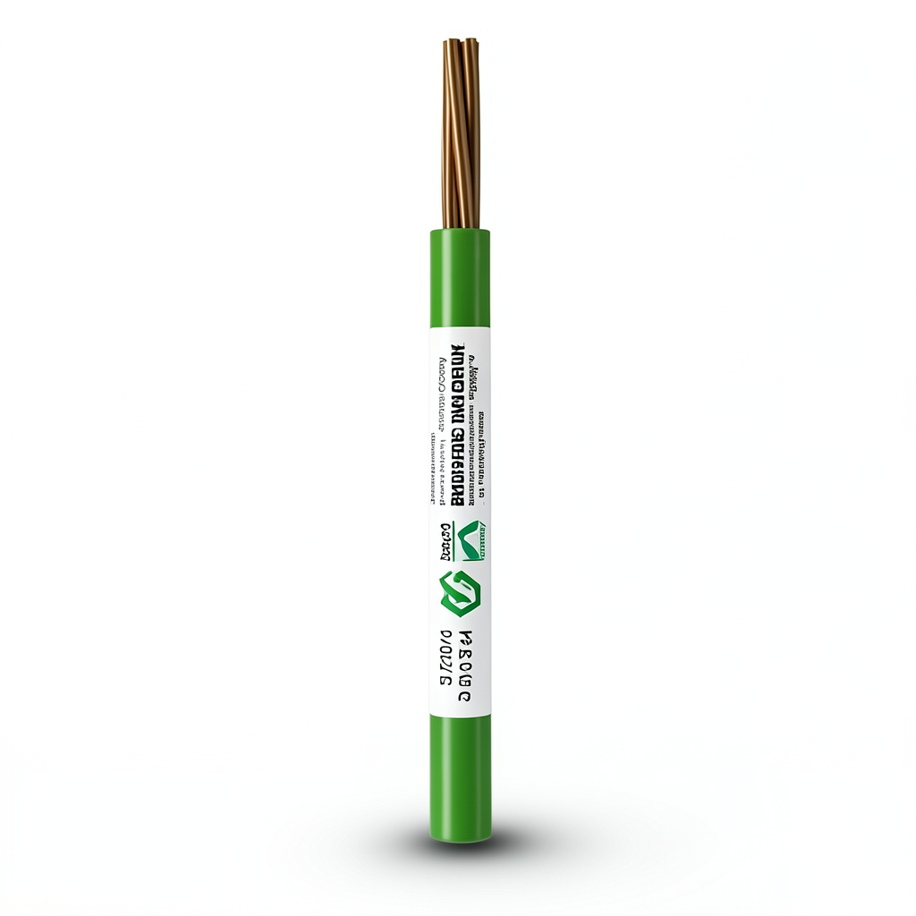 4sq mm Single Core Stranded Wire CU/PVC, 450/750 Rated Voltage, Green Color | Jeddah Cables Company