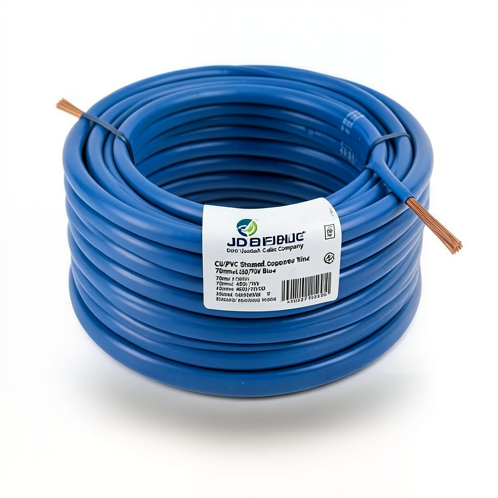 CU/PVC Stranded Copper Wire 70mm2 450/750V Blue | Jeddah Cables Company