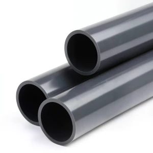 انابيب بلاستيك UPVC ضغط 9 بار مقاس 4 إنش سماكة 5.2 ملم لون رمادي غامق
