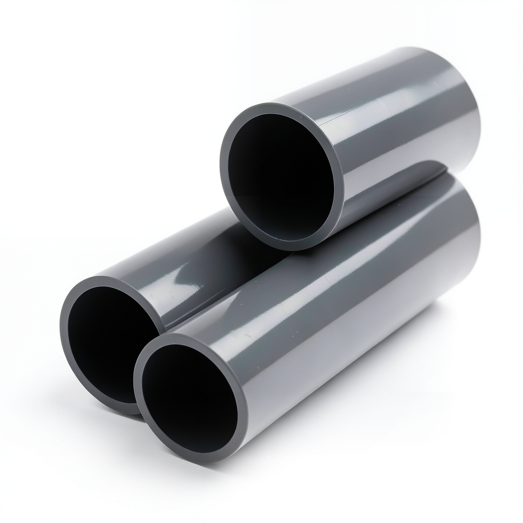 أنابيب بلاستيك UPVC ضغط 12 بار مقاس 1 1/4 إنش سمك 2.7 مم لون رمادي غامق