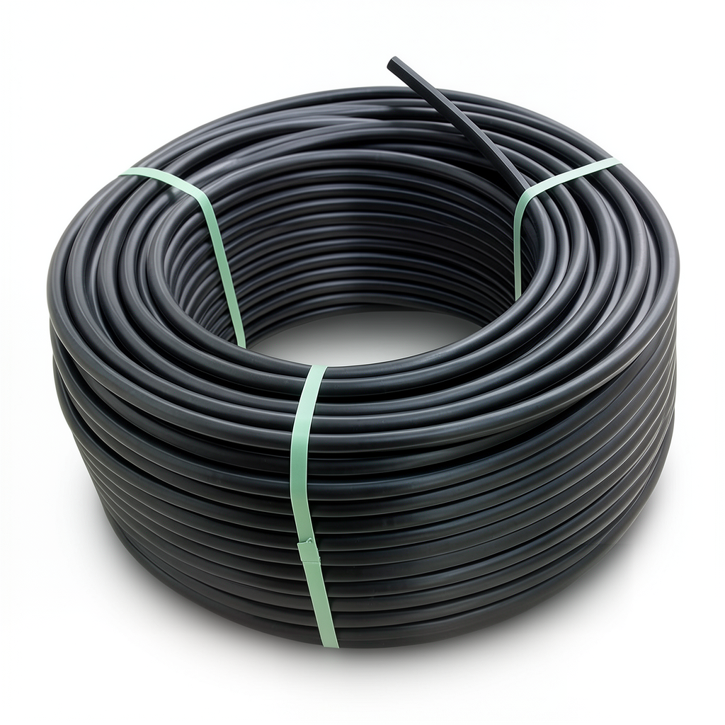 لفة أنابيب HDPE ضغط اسمي 15.6 بار PE 100 قطر خارجي 50 مم SDR 9 لون أسود