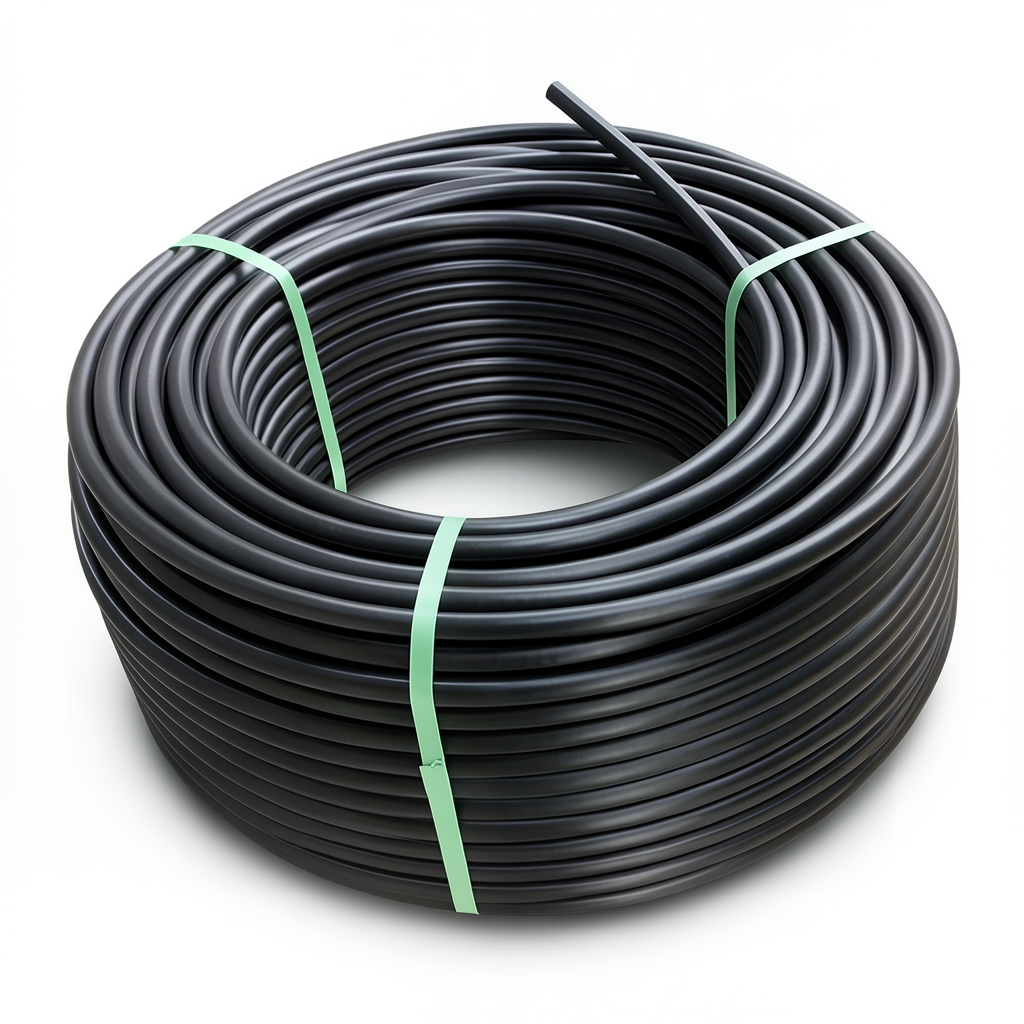 HDPE Plastic Coil Pipe PN 15.6 Bar PE 100, 90 mm Diameter, SDR 9 Black
