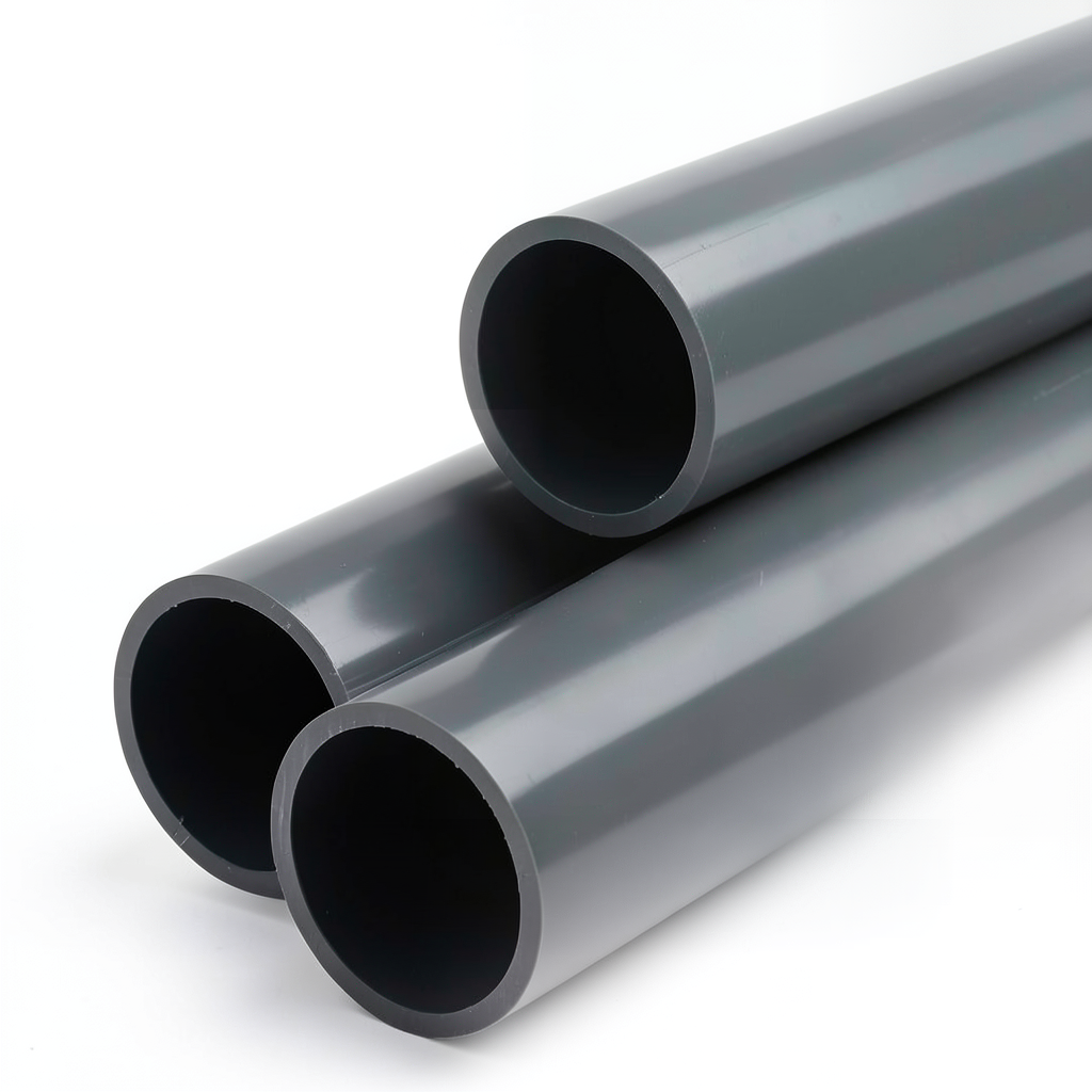 UPVC Plastic Pipe PN 15 Bar Size 1 inch Thickness 2.7 mm Dark Gray
