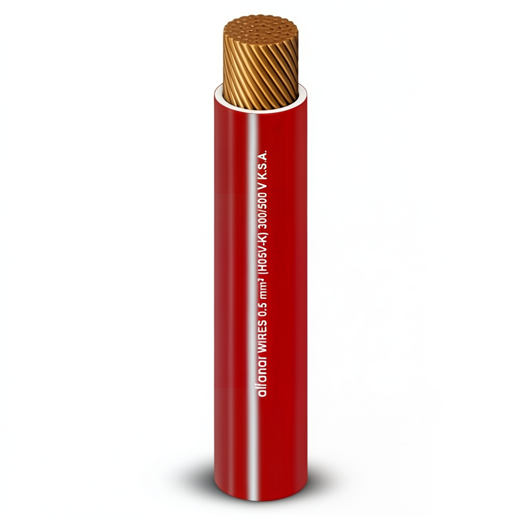 PVC Insulation Flexible Copper Wire 16mm2, 450/750V, Red | Al Fanar