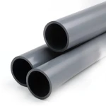 انابيب بلاستيك UPVC ضغط 12 بار مقاس 3 إنش سمك 5.3 مم لون رمادي غامق