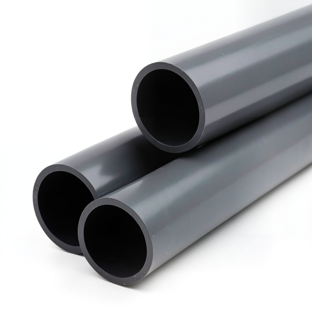 UPVC Plastic Pipe PN 12 Bar Size 4 inch Thickness 6.9 mm Dark Gray