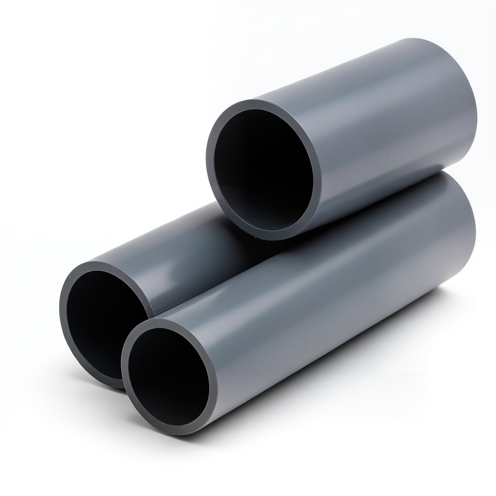 أنابيب بلاستيك UPVC ضغط 15 بار مقاس 3/8 إنش سمك 1.9 مم لون رمادي غامق