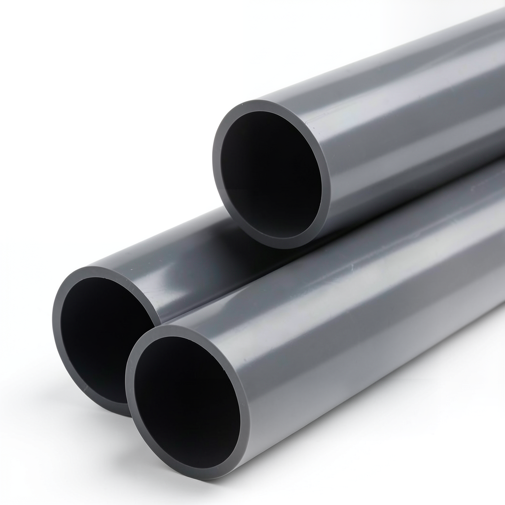 UPVC Plastic Pipe PN 15 Bar Size 1/2 inch Thickness 2.1 mm Dark Gray