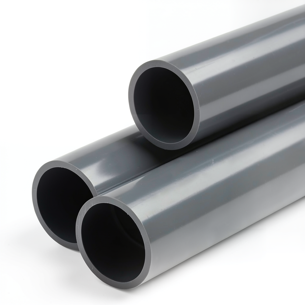 مواسير UPVC ضغط 15 بار مقاس 3/4 إنش سماكة 2.5 مم لون رمادي غامق