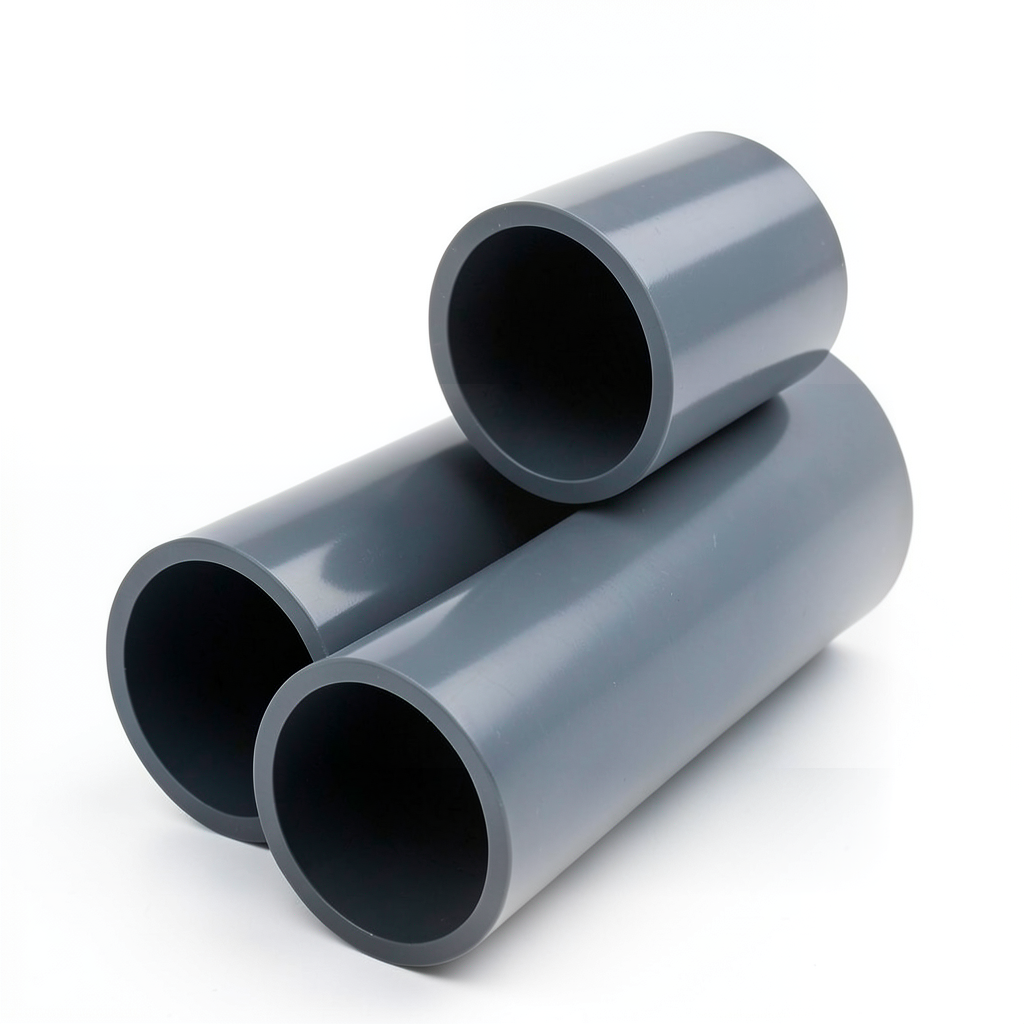 UPVC Plastic Pipe PN 15 Bar Size 1 inch Thickness 2.7 mm Dark Gray