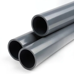 UPVC Plastic Pipe PN 15 Bar Size 1 1/2 inch Thickness 3.7 mm Dark Gray