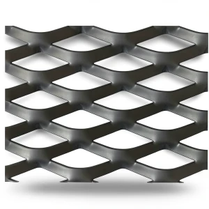Hot Rolled Steel Expanded Metal Mesh Thickness 2.7 mm Width 1.22 m Length 4 m, Black