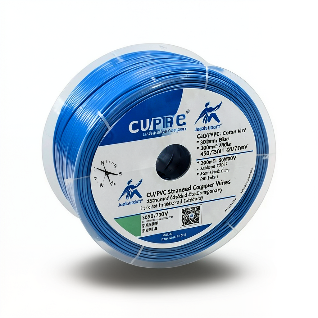 CU/PVC Stranded Copper Wire 300mm2 450/750V Blue | Jeddah Cables Company
