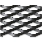 Hot Rolled Steel Expanded Metal Mesh Thickness 2.3 mm Width 1.22 m Length 4 m, Black