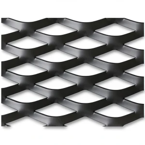 Hot Rolled Steel Expanded Metal Mesh Thickness 2.3 mm Width 1.22 m Length 4 m, Black