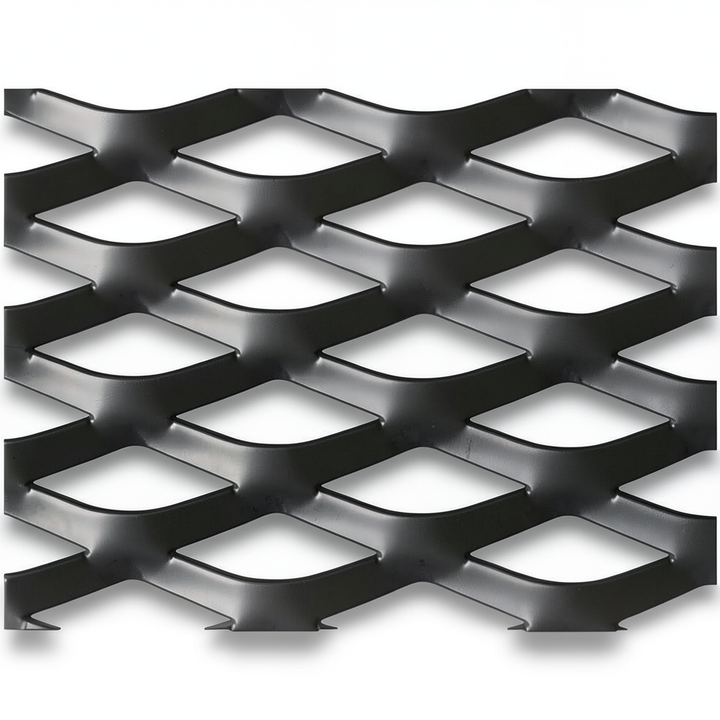 Hot Rolled Black Steel Expanded Metal Mesh 2.3 mm Thickness 1.22x6 m