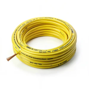 لفة سلك مفرد نحاس مجدول CU/PVC مقاس 4mm 450/750 فولت لون أصفر | شركة كابلات جدة