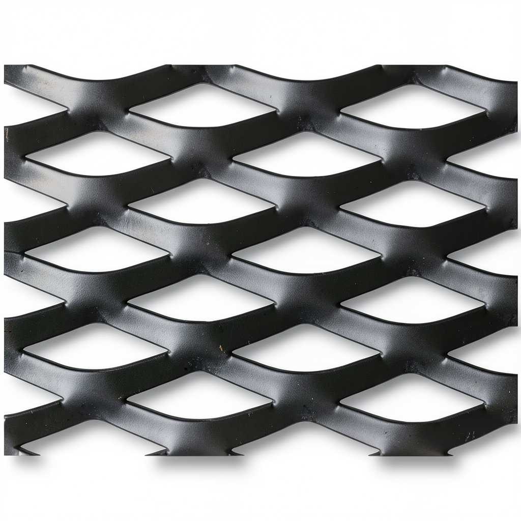 Hot Rolled Black Steel Expanded Metal Mesh Thickness 2.7 mm Width 1.22 m Length 3 m