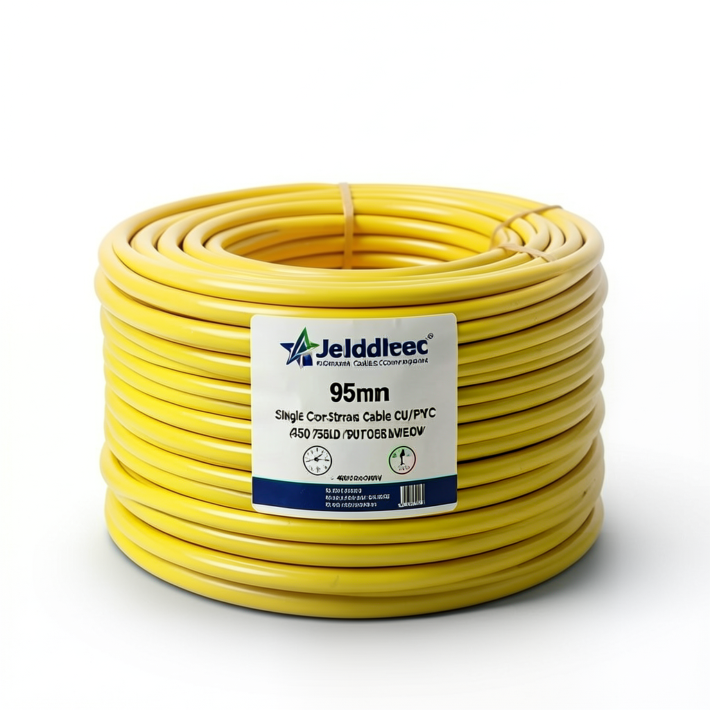 Single Core Stranded Cable CU/PVC 95mm Conductor, 450/750V, Yellow | Jeddah Cables Company