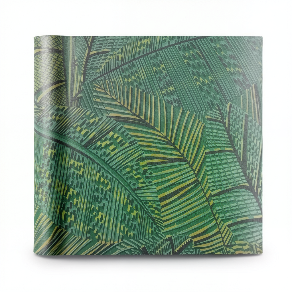 Dutch Leaf Patterned Wall Covering 10m x 0.53m Green, Model 221311