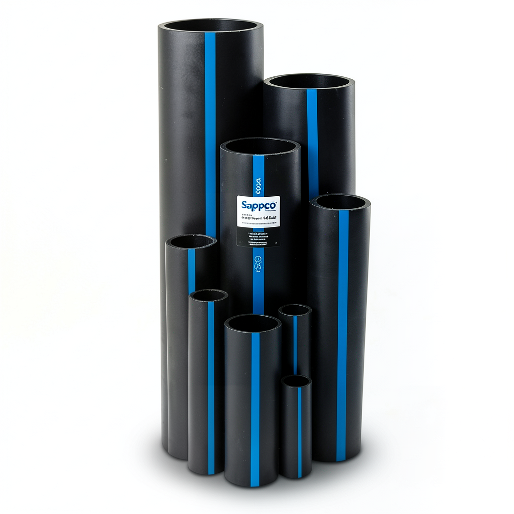 Sappco HDPE Pipes PE 100 Pressure 16 Bar Outside Diameter 160 mm Thickness 14.6 mm Black Color | SAPPCO
