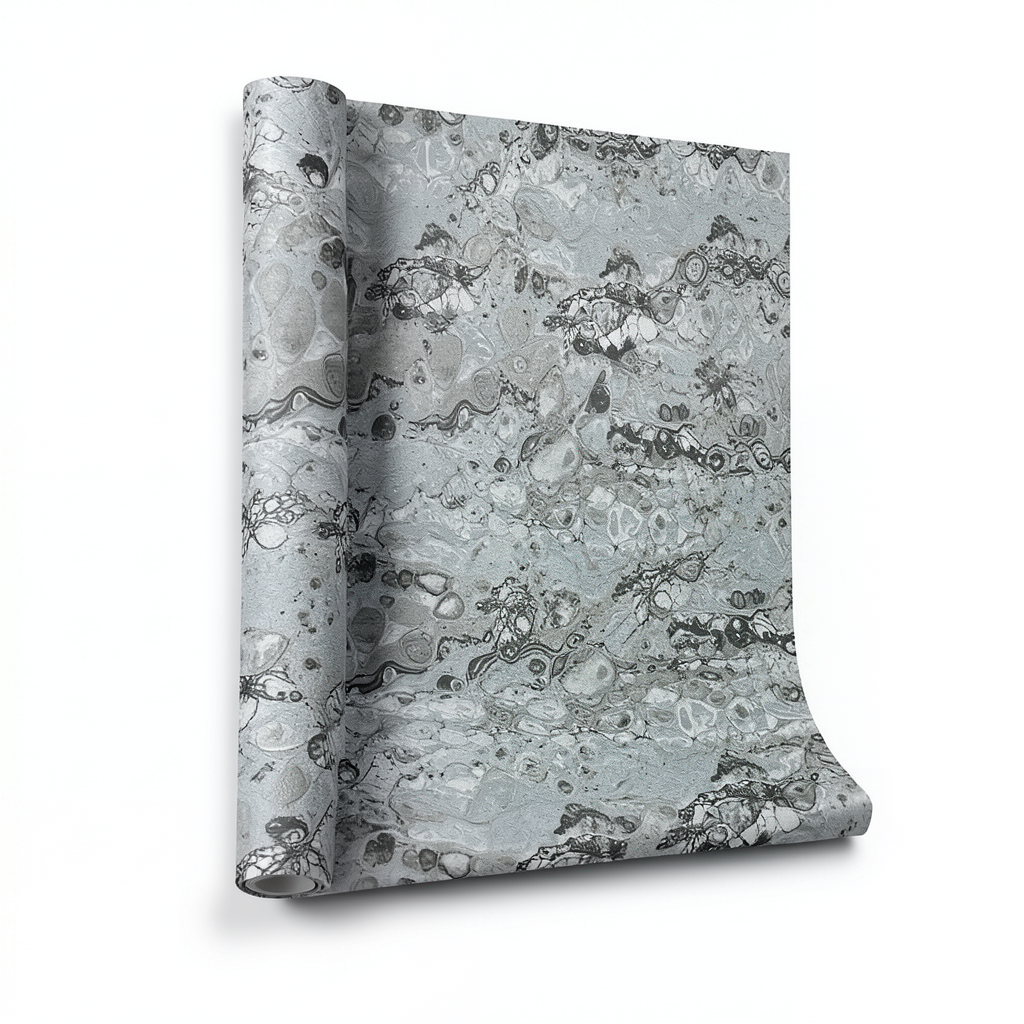 Patterned Wallpaper Gray Color 10m x 0.53m, Model 73521