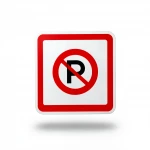 No Parking Traffic Sign (Rectangular with Red Border)