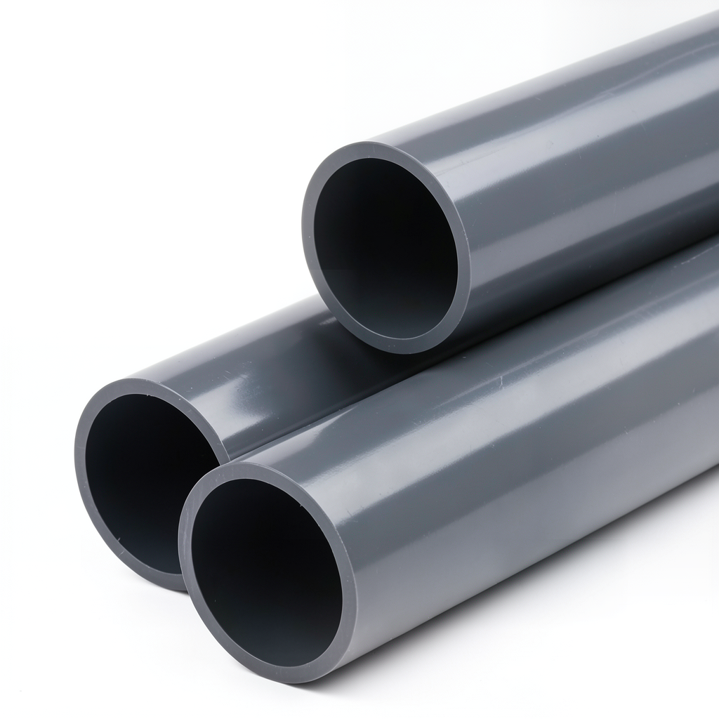 UPVC Plastic Pipe PN 15 Bar Size 2 1/2 inch Thickness 5.5 mm Dark Gray