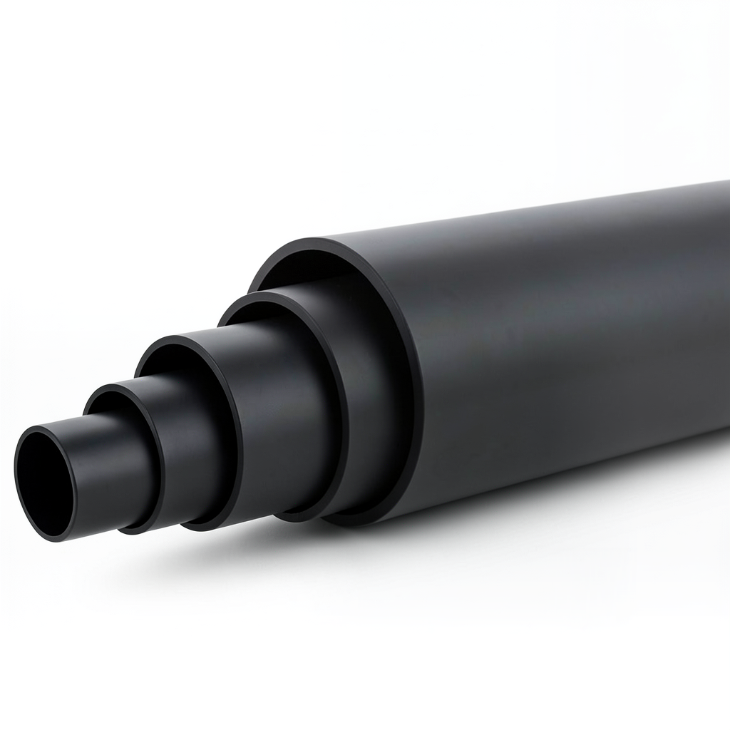 HDPE Polyethylene Pipe PN 9.9 Bar PE 100, 355 mm Diameter, SDR 13.6, Black