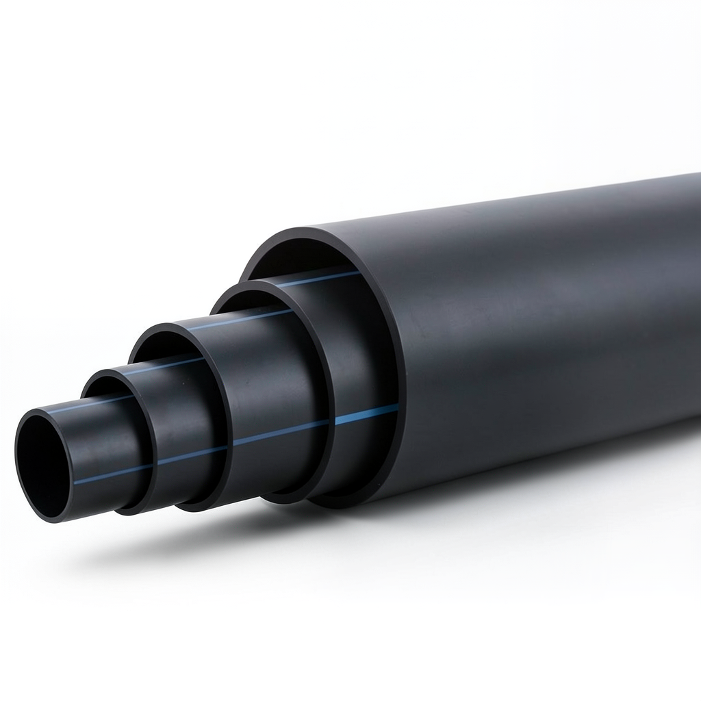 HDPE Polyethylene Pipe 12.5 Bar Nominal Pressure, 180 mm OD, SDR 11, Black