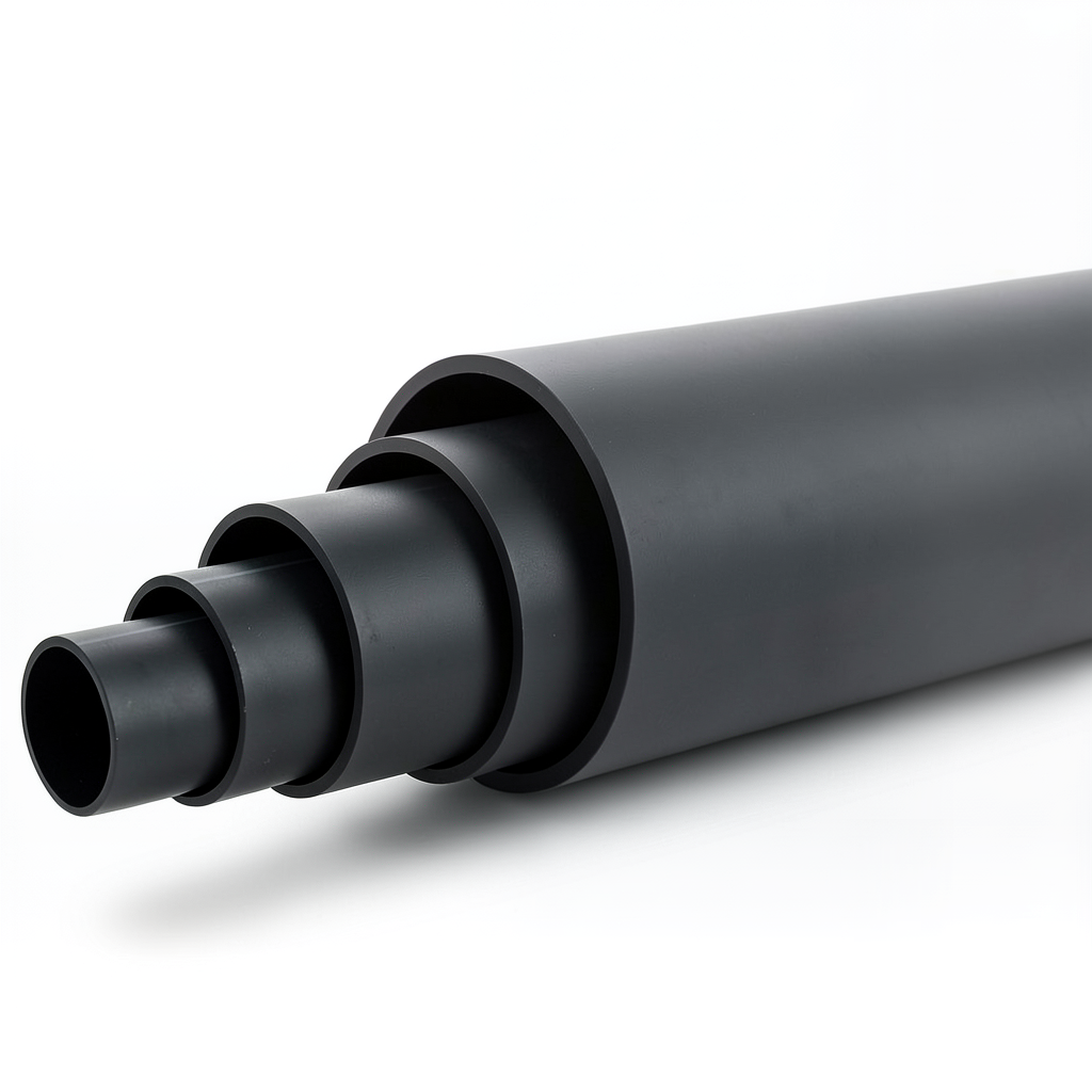 HDPE Polyethylene Pipe PN 9.9 Bar PE 100, 355 mm Diameter, SDR 13.6, Black