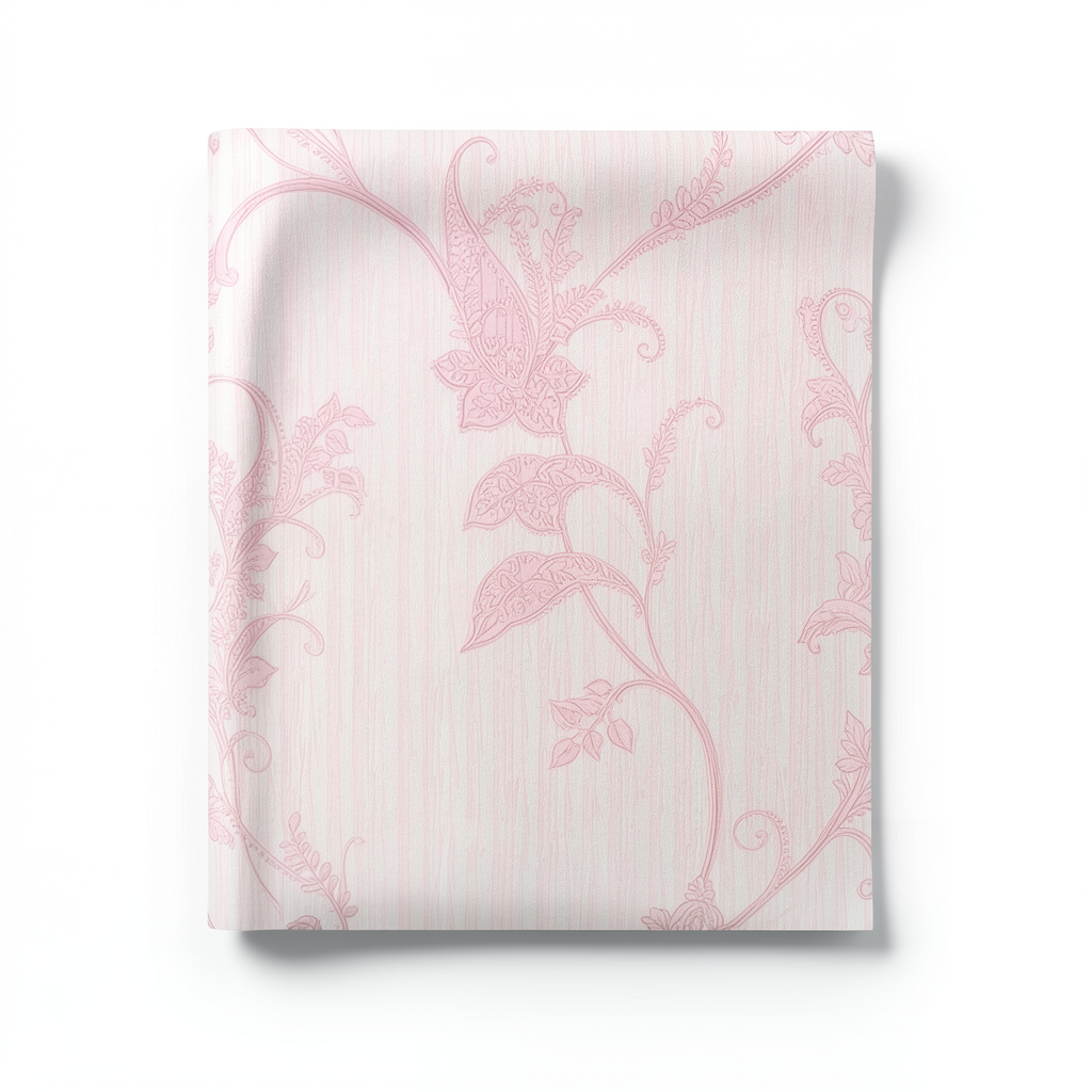 Italian Wallpaper 10m x 1.06m Light Pink Color, Model 4758