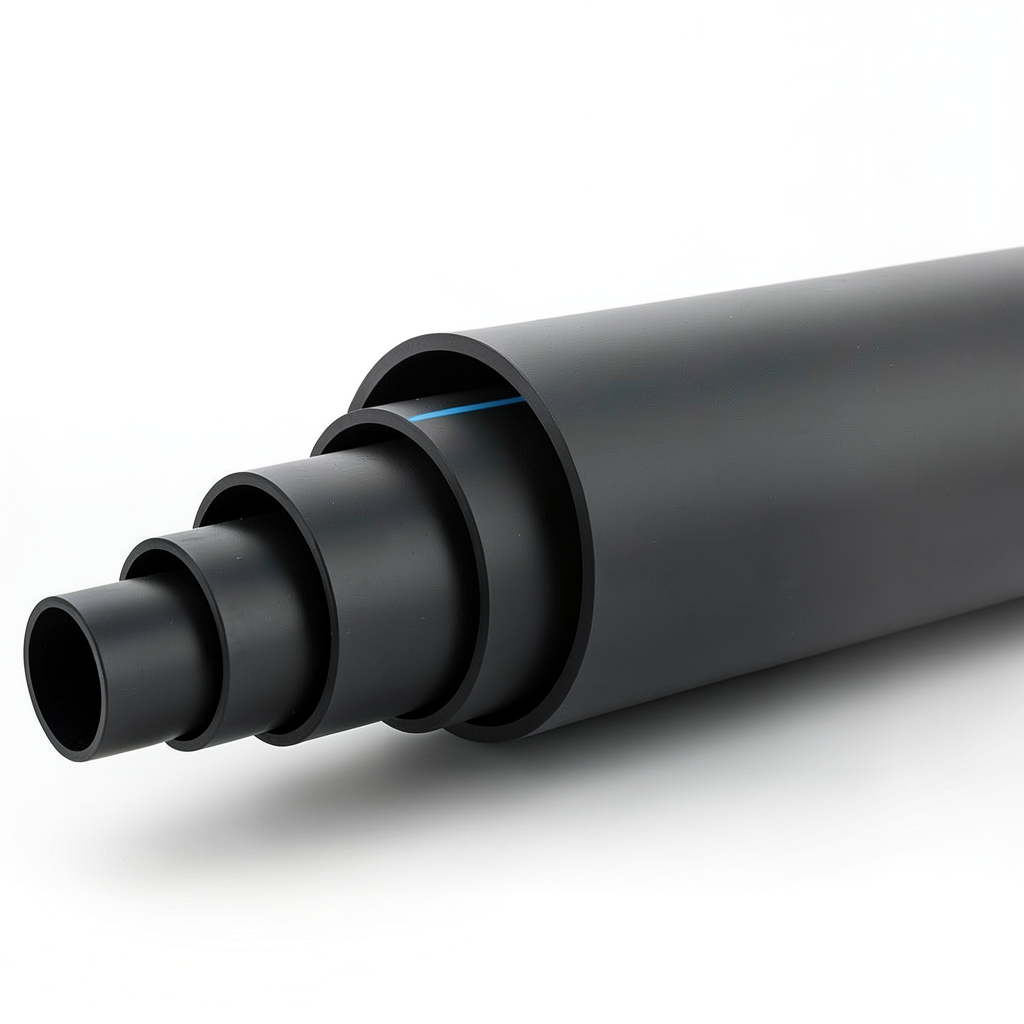 مواسير HDPE ضغط 12.5 بار PE 100 قطر خارجي 225 مم SDR 11 لون أسود