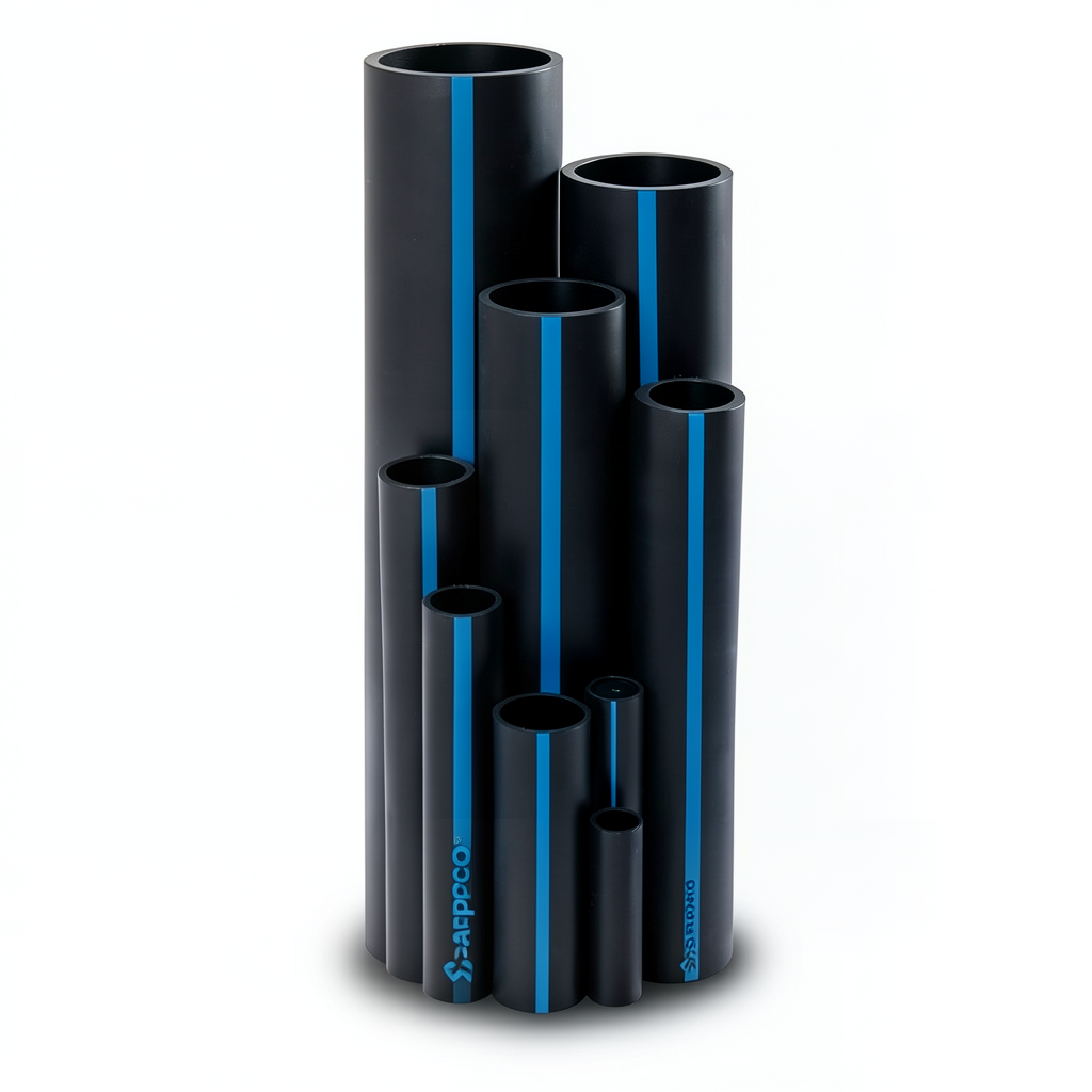 أنابيب HDPE سابكو PE 100 ضغط 16 بار قطر خارجي 315 مم سماكة 28.6 مم لون أسود | سابكو
