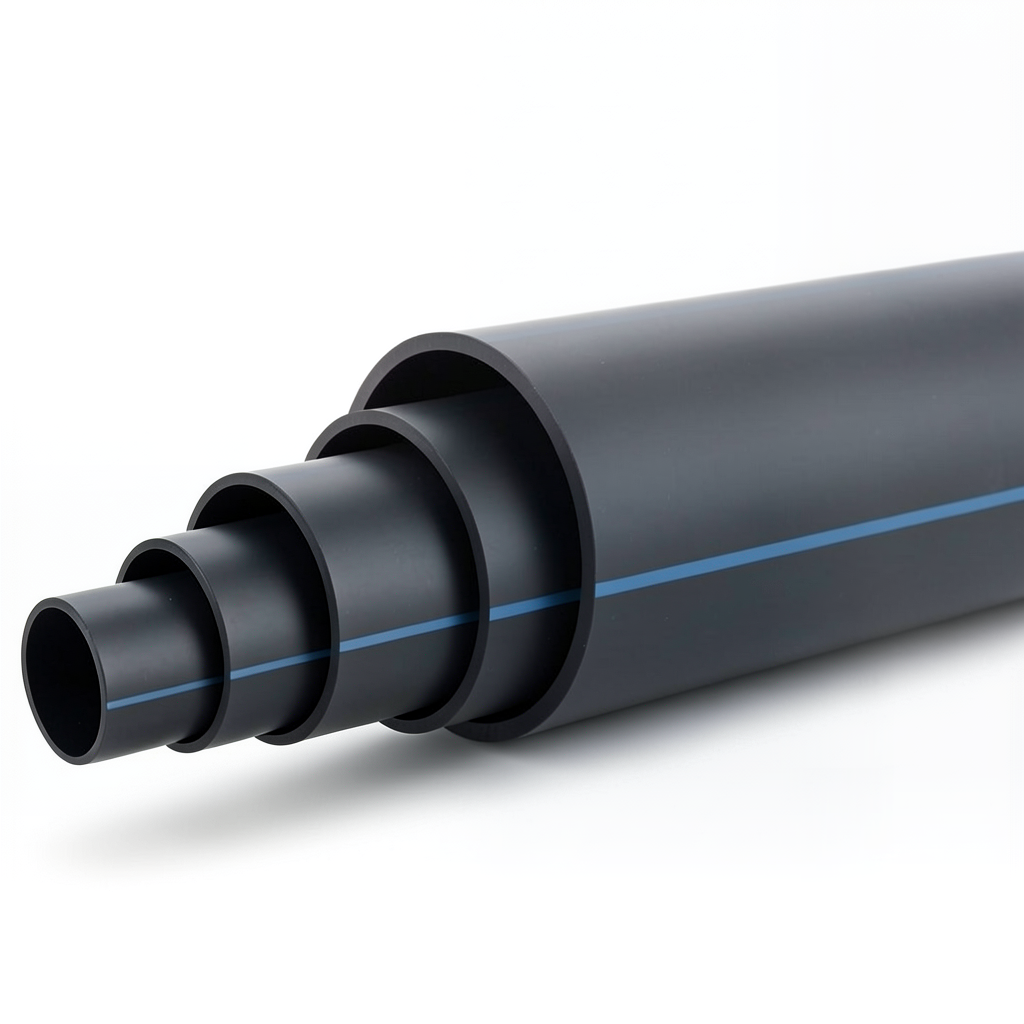 أنابيب HDPE ضغط اسمي 12.5 بار PE 100 قطر خارجي 250 مم SDR 11 لون أسود