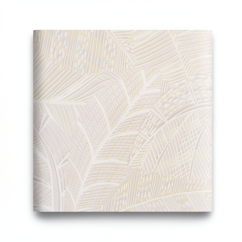 Leaf Patterned Wallpaper Pale Beige 10 m x 0.53 m, Model 221312